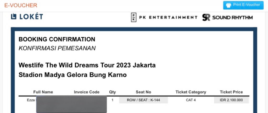 Bismillahirrahmanirrahiim laku! 

WTS Tiket Westlife “The Wild Dreams Tour 2022” di GBK, Jakarta (11 Feb 2023)

🍒Tiket milik pribadi
🍒 Jual harga normal (harga tiket + tax + admin)
🍒CAT 4 (cuma ada 1 tiket aja)
💸 Harganya sama kaya harga beli yg tertera aja.