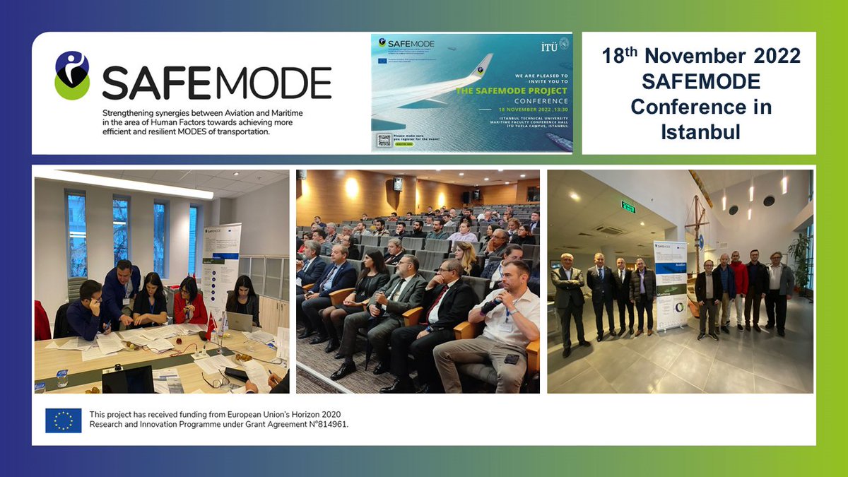 SAFEMODE (@safemodeproject) on Twitter photo The conference of <a href="/SAFEMODEproject/">SAFEMODE</a> ✈️ 🚢 as well as an interactive workshop on SHIELD taxonomy took place in Istanbul on 18th November 2022‼️ Thank you to the organizer <a href="/itu1773/">İTÜ - İstanbul Teknik Üniversitesi</a> & to All Participants!!
#H2020 #EU_H2020 #justculture #humanfactors #maritimesafety #aviationsafety The conference of <a href="/SAFEMODEproject/">SAFEMODE</a> ✈️ 🚢 as well as an interactive workshop on SHIELD taxonomy took place in Istanbul on 18th November 2022‼️ Thank you to the organizer <a href="/itu1773/">İTÜ - İstanbul Teknik Üniversitesi</a> & to All Participants!!
#H2020 #EU_H2020 #justculture #humanfactors #maritimesafety #aviationsafety
