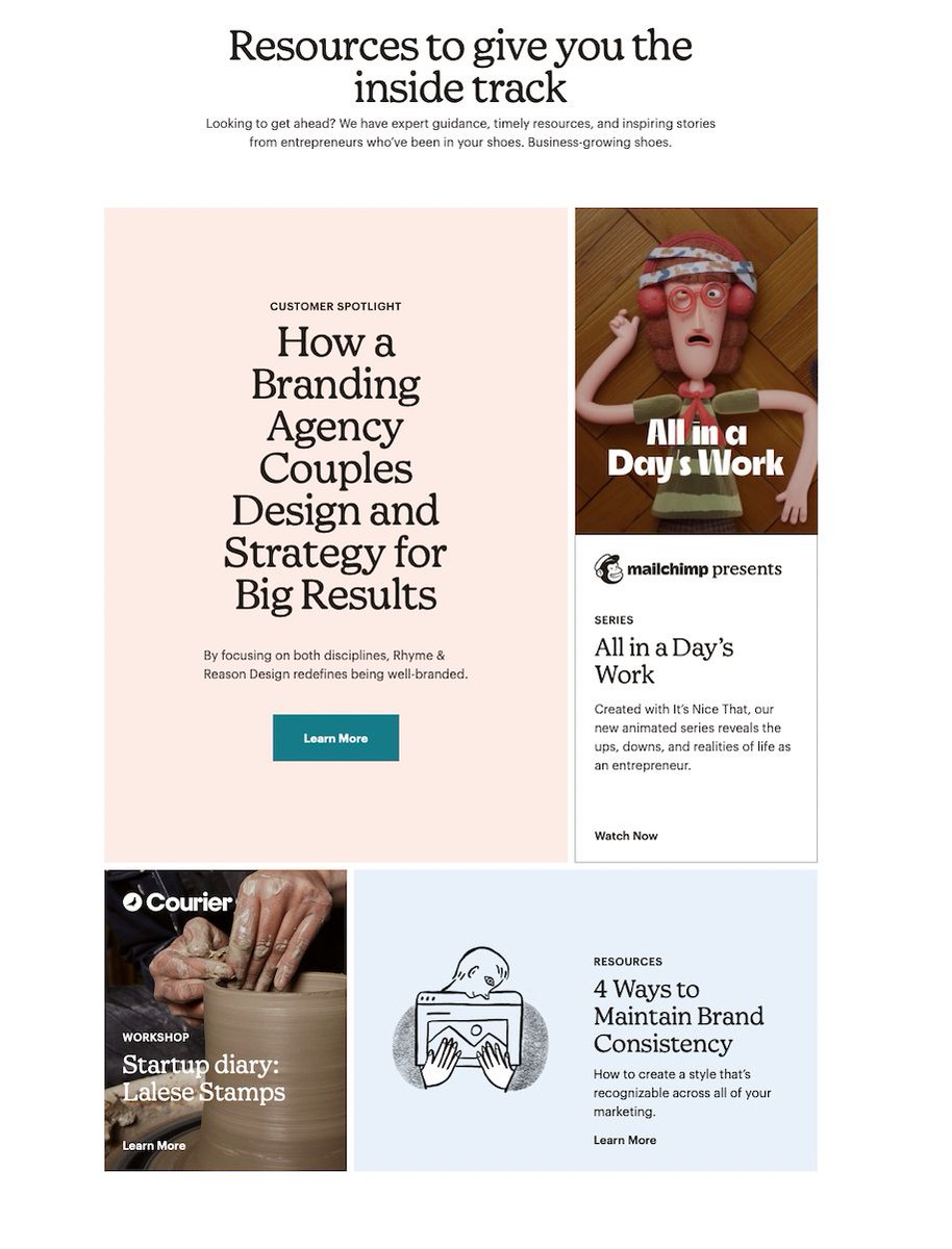 Putting content in containers makes the structure of the layout easier to understand, which is usually a good thing. Here are some good examples, for inspiration.

Honk, Apple, Alfread, Mailchimp.