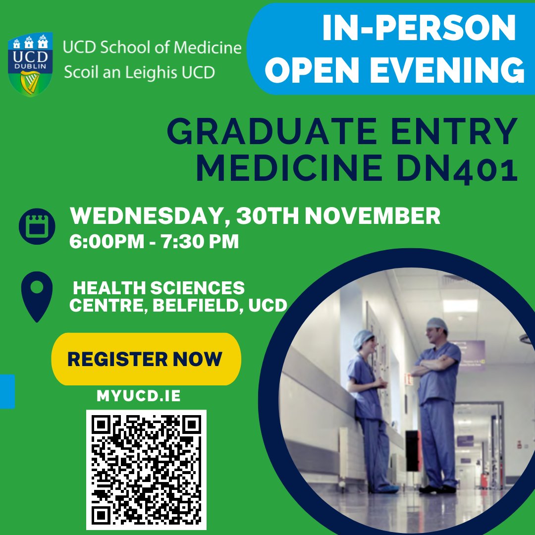 📢Register now to join us next Wednesday 30 Nov for our Graduate Entry Medicine (DN401) Open Evening 6-7.30pm. Faculty &amp; students will give presentations followed by a Q&amp;A session. An ideal opportunity to find out all you need to know.
🌏Register on: bit.ly/GEMOpenE🌏