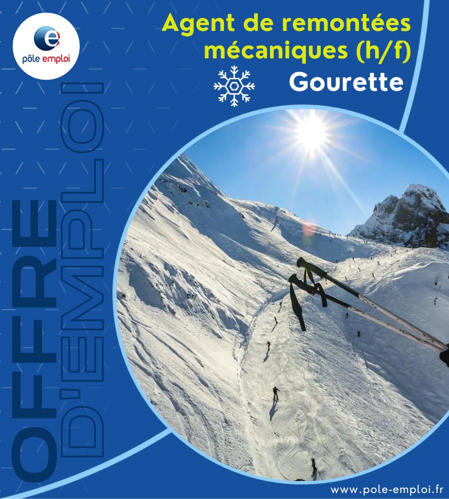 [ Offres d'emploi ] 🏂 Nous recherchons 5 agent(e)s de remontées mécaniques pour la <a href="/stationGourette/">Gourette</a> 64.
Contrats CDD saisonniers à temps complet, profils débutants acceptés.
ℹ  Candidatez en ligne ici > candidat.pole-emploi.fr/offres/recherc…
#AvecPoleEmploi ❄️ #TousMobilisés