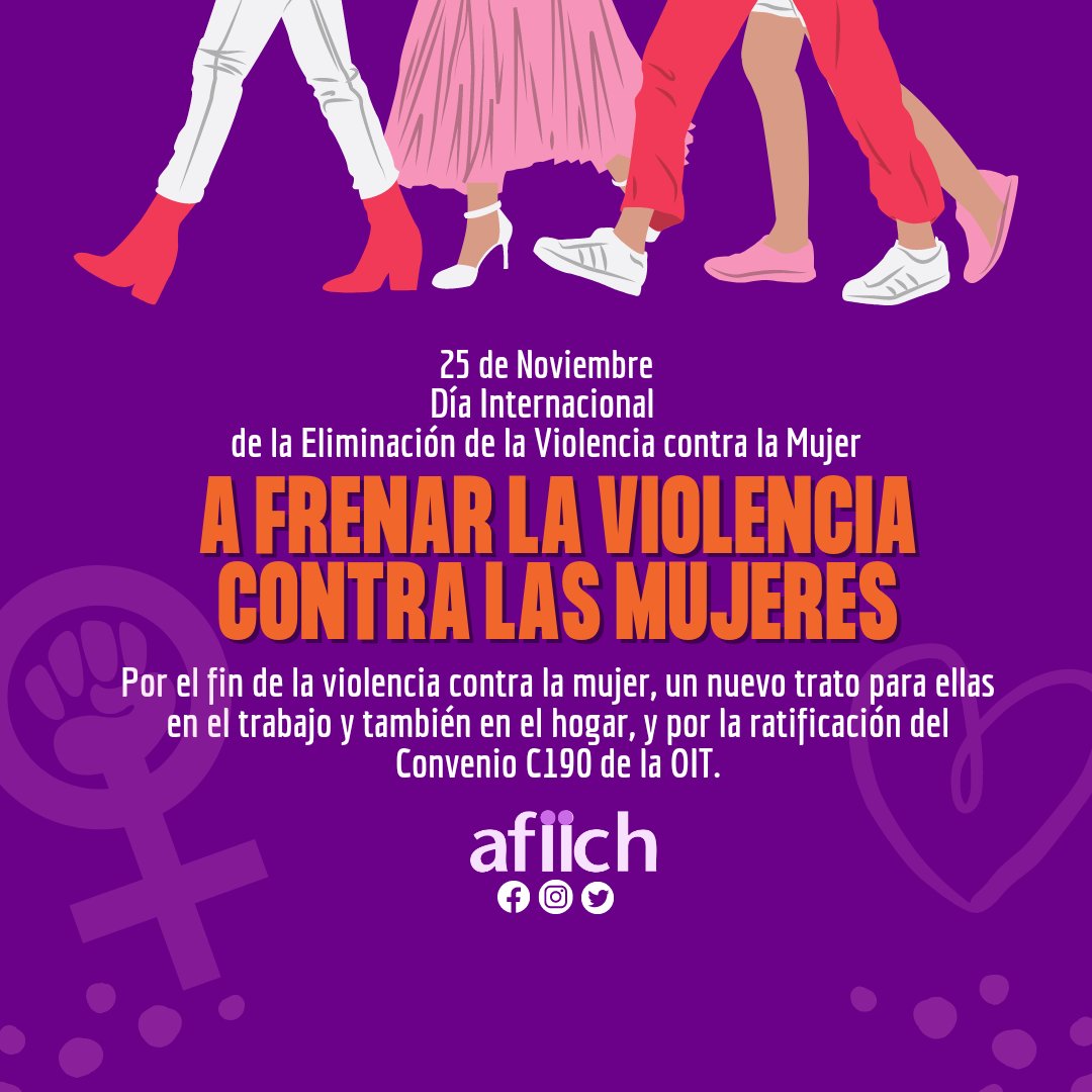 Hoy, conmemoramos el Día Internacional de la Eliminación de la Violencia contra la Mujer, una jornada que nos invita a reflexionar y seguir alzando la voz contra la violencia de género en cualquier espacio. 

¡A FRENAR LA VIOLENCIA CONTRA LAS MUJERES!
