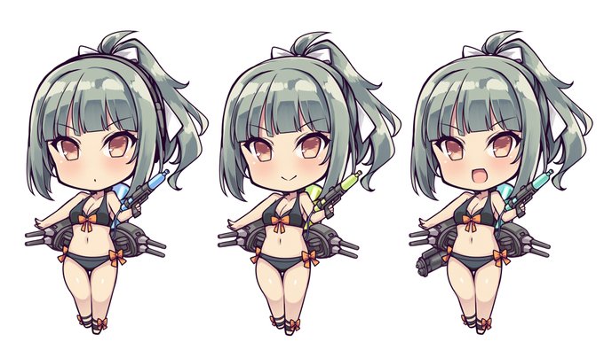 水着夕張改二×3 