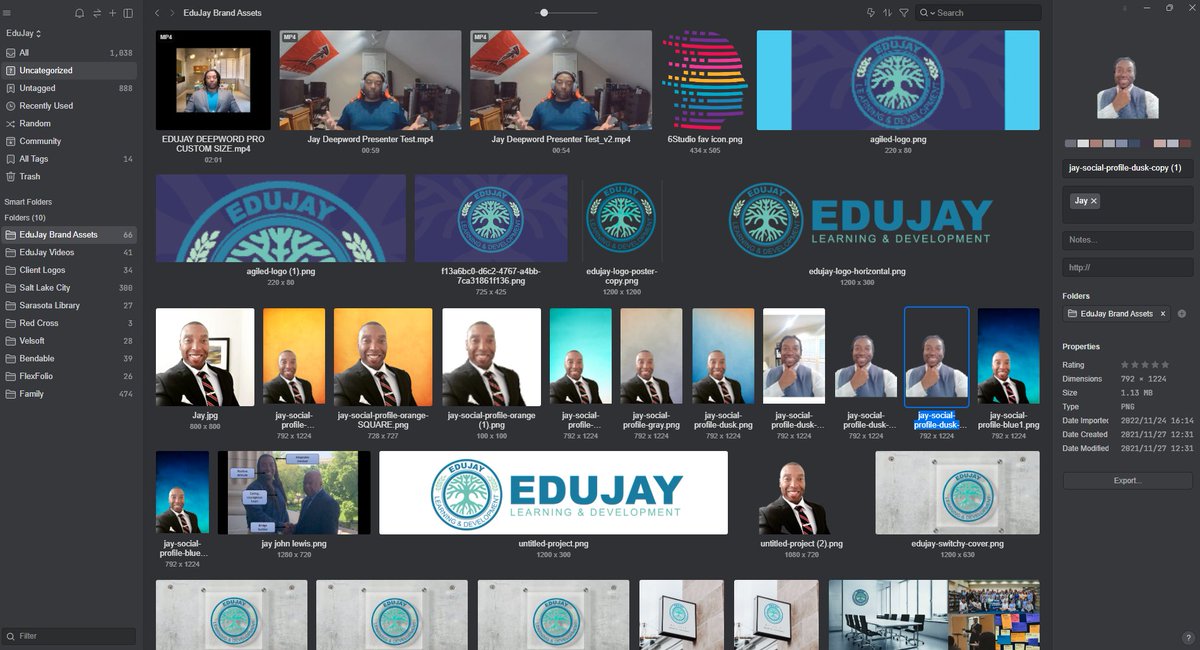 EduJayLLC's tweet photo. @eagle_app is an #awesometool that supercharges my productivity. Saves me much time when I #design courses. I can organize my images using folders, smart tagging, or create dynamic collections with smart folders. BF sale: https://t.co/X10UVONLmr. #eagleappevent https://t.co/GFoTCrL8Ki