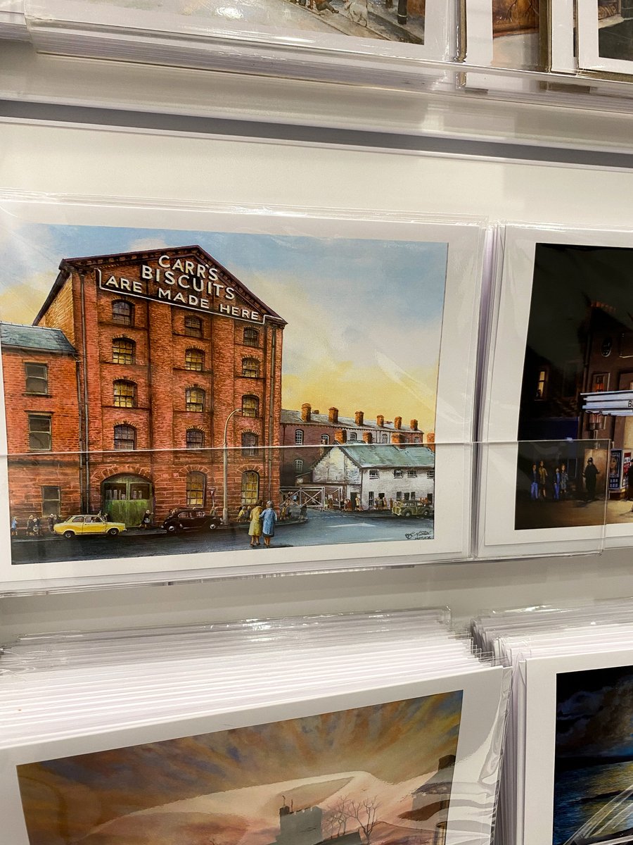 TullieCarlisle's tweet photo. Beautiful originals, prints &amp; cards by Kev Nutter @ArtDaffodilLan1 - plenty of Old Carlisle in there for good measure. Look, it's Binns! https://t.co/zqOKRLuRas
