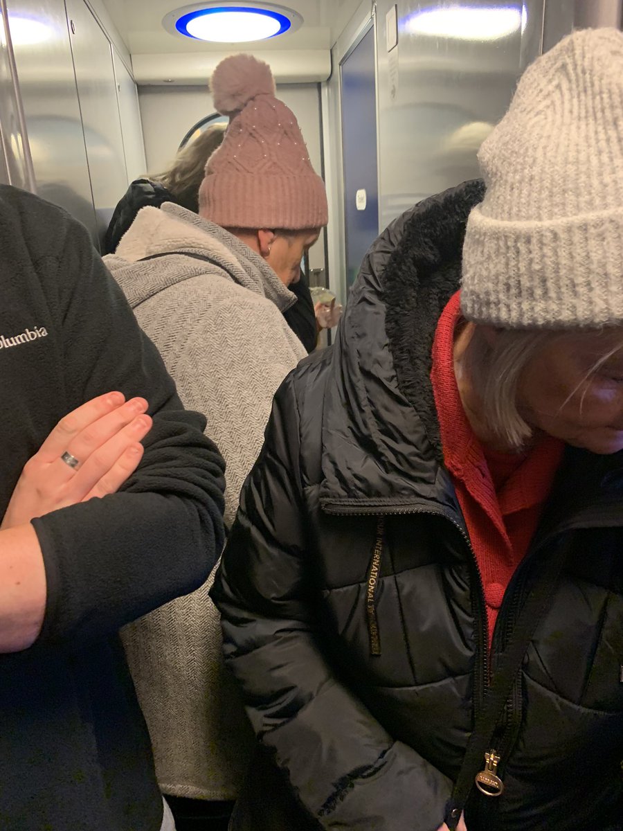 This is <a href="/AvantiWestCoast/">Avanti West Coast</a> Manchester to London. 14 ppl crammed standing by the toilet. Elderly expected to stand for &gt;2 hours. I don’t see me getting much work done. Not even sure I’ll be able to remain upright
