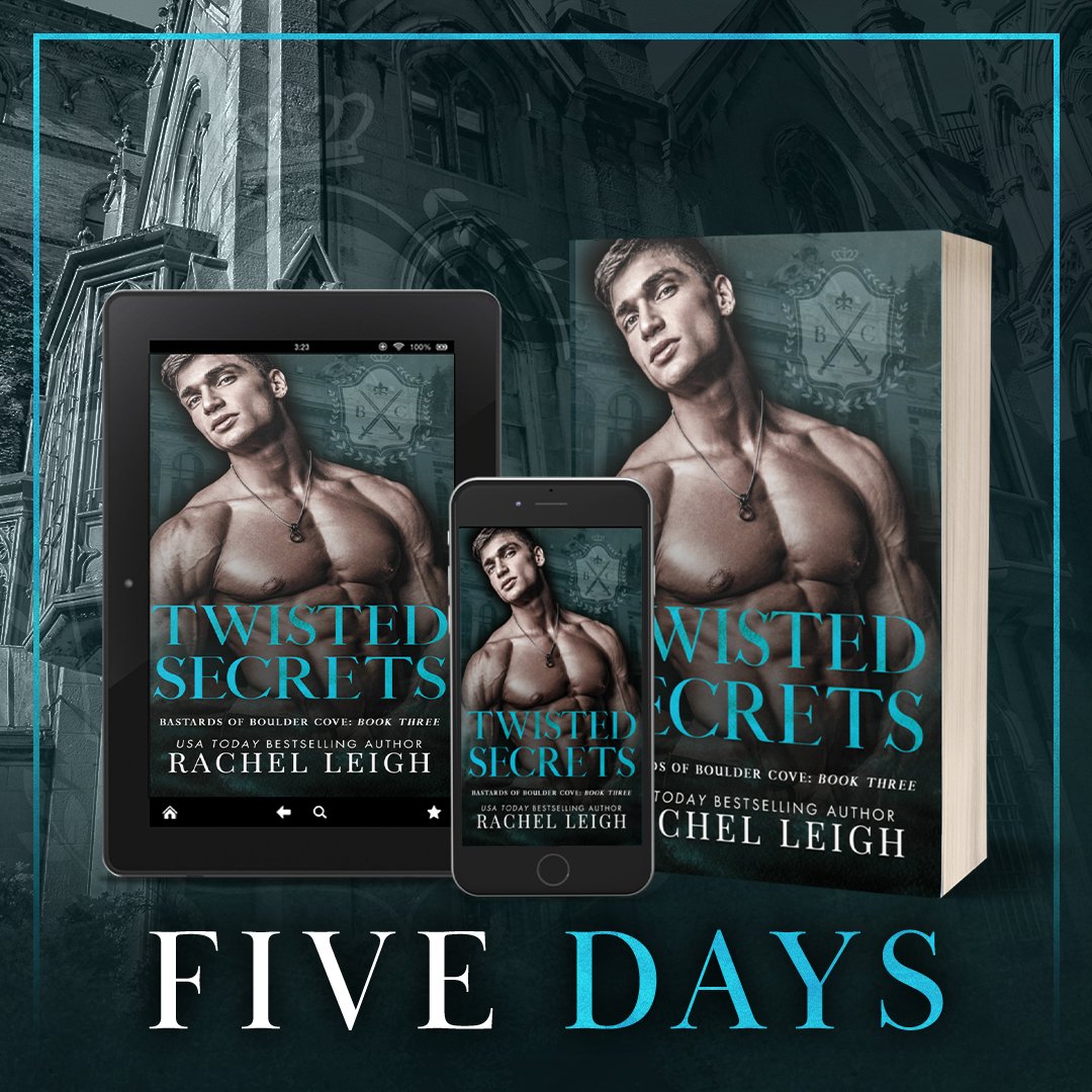 moonboundreads's tweet photo. 💥5 DAYS UNTIL TWISTED SECRETS!💥
The final book in the Bastards of Boulder Cove Series by Rachel Leigh is coming in FIVE DAYS!

☠️Preorder Now: https://t.co/uSZirH2ujK
🖤Start the Series with Savage Games: https://t.co/n6ZgTYn9t7
#book #romancebooks #DarkRomance @rachelleigh_1 https://t.co/dpoYSOP4Yj