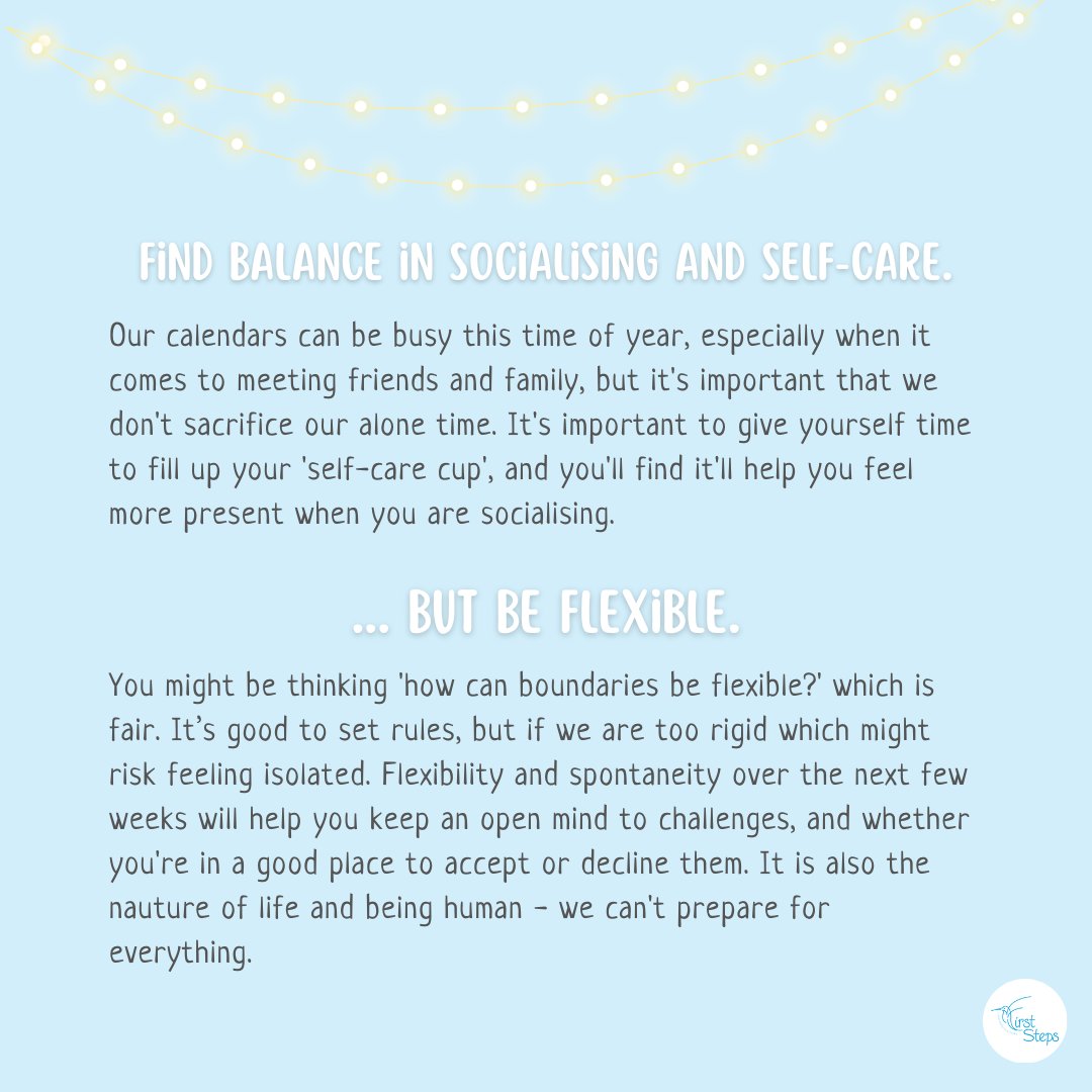 FirstStepsED's tweet photo. Navigating the holidays when you have an eating disorder isn't easy which is why we need boundaries. Make time this week to think about what to do to protect yourself from sacrificing your own energy or wellbeing. Self care isn't selfish... #SupportAtChristmas #EatingDisorders https://t.co/Y7Gv9YL4Up