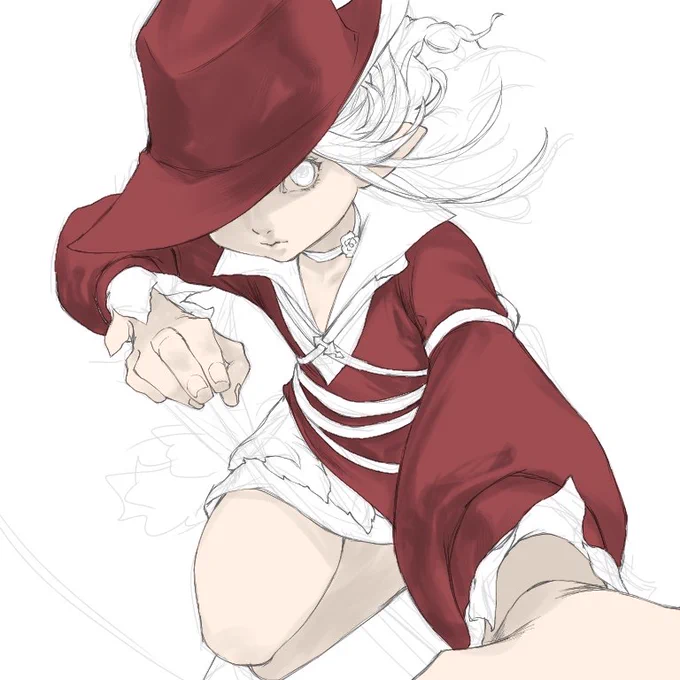 描く描く詐欺の絵を描き始めました…いや…本当に申し訳ない……色塗り久々で混乱中です 