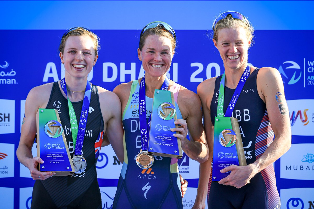 Foursome Flora! FLORA DUFFY is crowned the women's World Triathlon Champion for a record fourth time in Friday's #AbuDhabiFinals 🏆