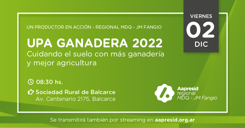 aapresid's tweet photo. 👨‍🌾El próximo viernes 2/12 se realiza la #UPA Ganadera en la Sociedad Rural de Balcarce, tratando temas como cambio de paradigmas en las rotaciones agricola-ganaderas, pastoreo y utilización de cultivos para intensificar la rotación ¡y mucha más info acá! 👇