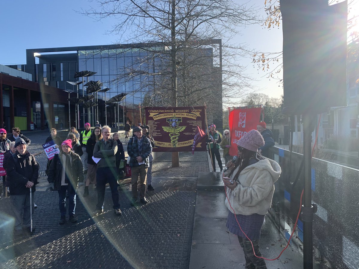 BrookesUCU's tweet photo. So much support from so many local politiciams. Thanks to  @NalaTanagra Co Chair of @OxLabourCllrs #UCUstrike #UCURising https://t.co/I2yGCUHYY3