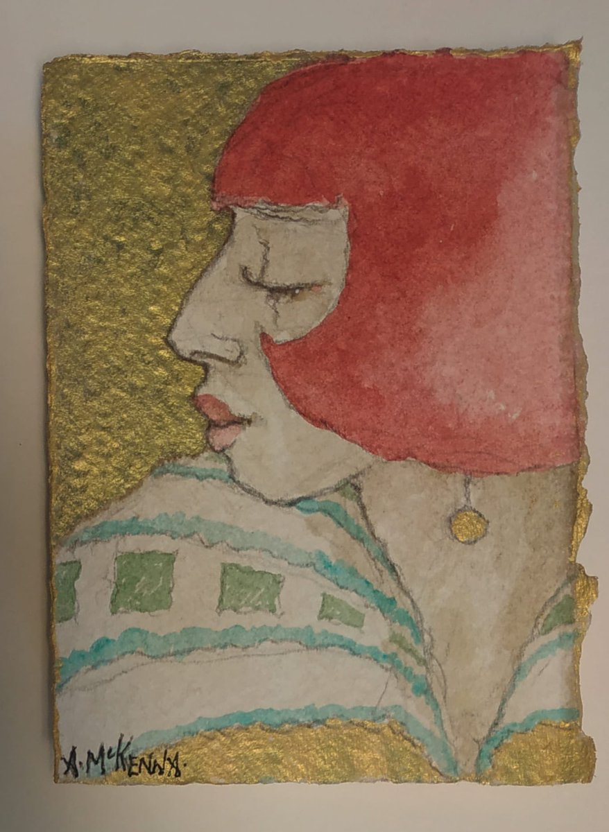 AnnMcKennaArt's tweet photo. New to @no_8Gallery: miniature, framed portraits in pencil, pen, acrylic paint and gold leaf. 

These ladies are presented on a floating mount, framed in a simple white frame to suit all decors and ready to gift.  €60 each. Come to No. 8 Gallery to view the full collection! https://t.co/oxI1AJS8H7