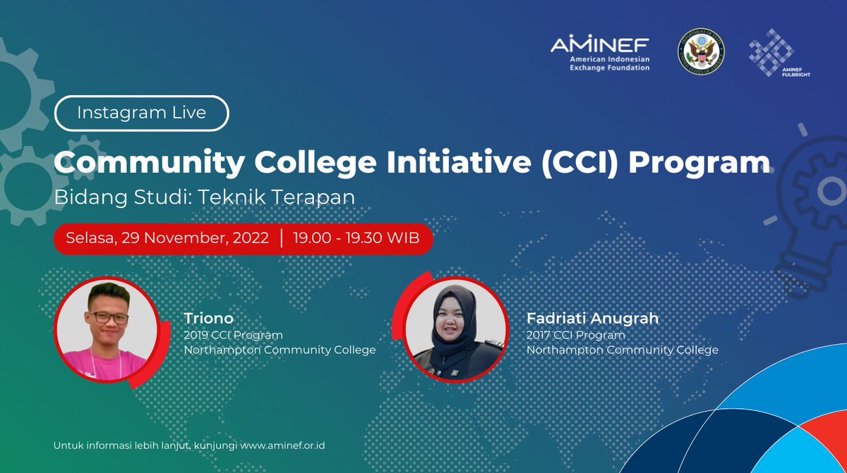 FulbrightID's tweet photo. Ingin meningkatkan skill di ๐บ๐ธ di bidang teknik terapan?
Ikuti diskusi dua alumni ๐ฎ๐ฉ yang pernah studi di AS sebagai penerima beasiswa Program Community College Initiative (CCI) pada 29 November, 2022 pukul 19.00 โ 19.30 WIB di Instagram Live.
#CCIProgram https://t.co/QS5hq54sNZ