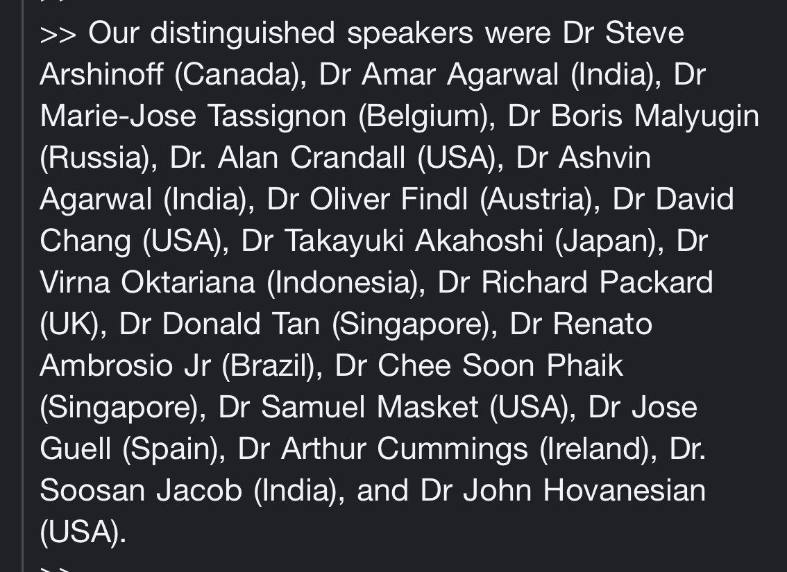 Great honour and pleasure to give this charity masterclass tomorrow following other outstanding world class surgeons and innovators. Looking forward to see you! 🙏🏻