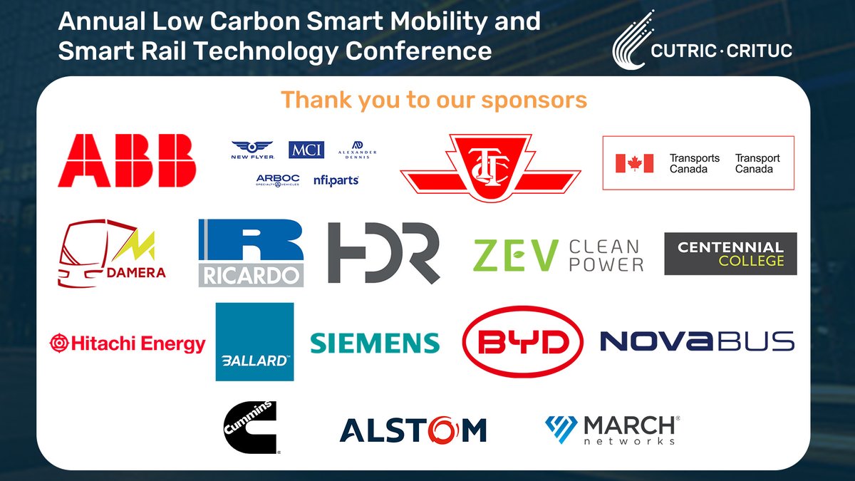 We are proud to be a sponsor at <a href="/CUTRIC_CRITUC/">CUTRIC-CRITUC</a>'s 2022 Annual Conference taking place at the Scarborough Convention Center from November 28-30.

Check out our <a href="/ZEVCleanPower/">ZEV Clean Power</a> booth to learn more about repowering your fleet from diesel to zero-emission propulsion.