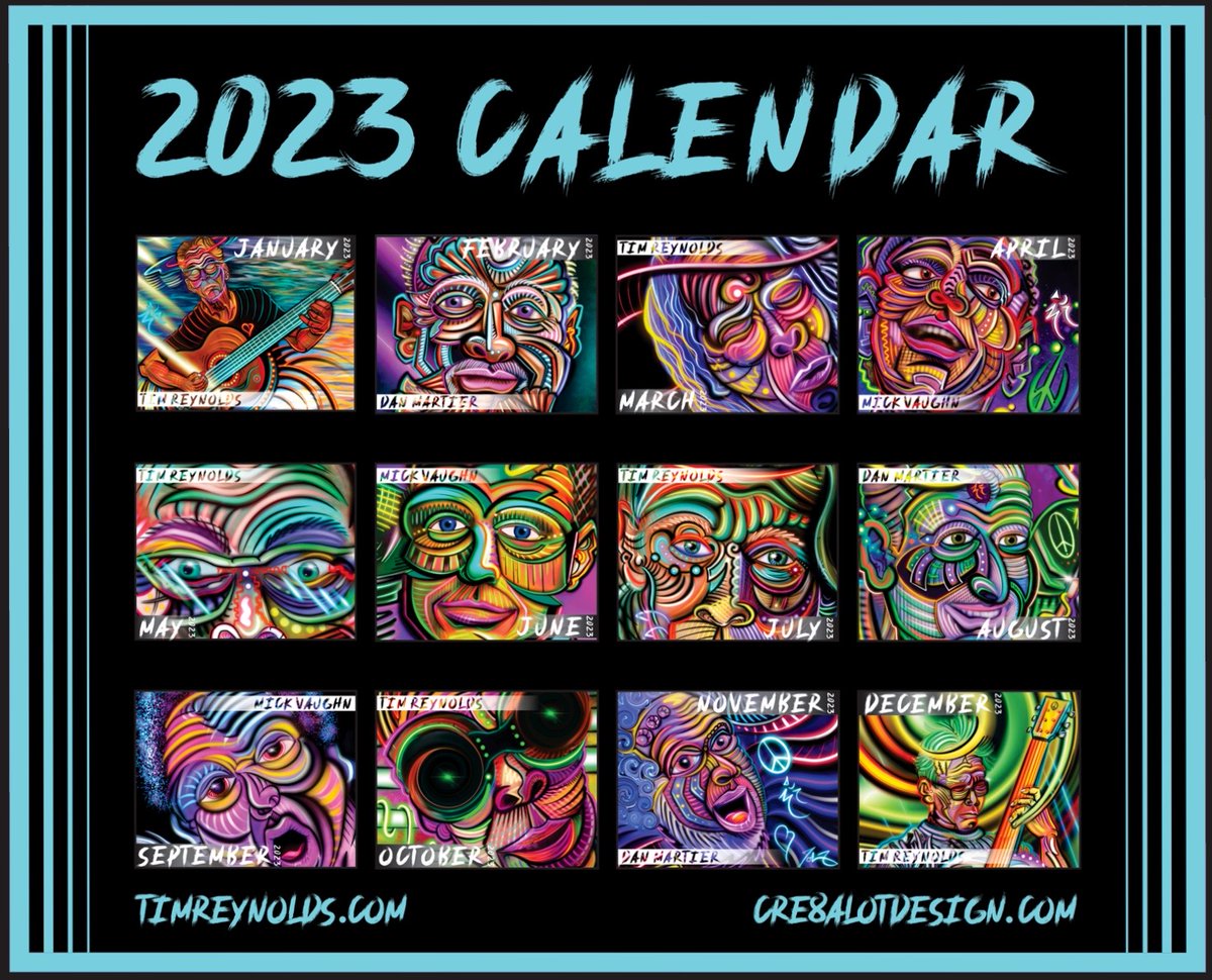 It's time for our annual Holiday Sale! 50% Off Apparel & Accessories 35% Off CDs & Digital Downloads Available now: 2023 TR3 Wall Calendar (feat. orig artwork by @JohnAydelotte4) Supplies limited so order soon! Sale prices good now thru Nov 28😎 Visit timreynolds.shop.musictoday.com