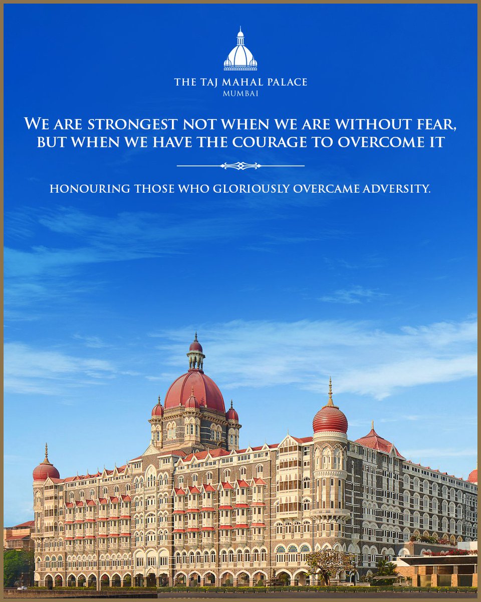 We salute the invincible courage, the resolute spirit and the inspiring sense of duty of all the heroes and survivors of 26/11, as we pledge to march forward with strength and courage.

#TajHotels #TajMahalPalace #VivantaHotels #VivantaSurajkund #ForeverInOurMemories
