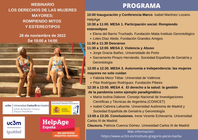 🗣️El próximo 28 de nov <a href="/PilaraRo321/">Pilar Rdguez PILARES</a> de <a href="/FPilares/">Fundación Pilares</a> participa en la #MesaRedonda sobre Autonomía e Independencia: las mujeres mayores no sólo se cuidan" en el #Webinario ‘Los derechos de las Mujeres Mayores: rompiendo mitos y estereotipos’
💻Síguelo aquí forms.gle/muoKTkmctxVqEb…