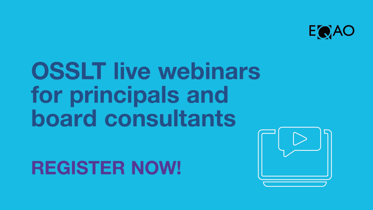 If you are a principal or board consultant, join one of our live webinars on Nov. 28 at 3:00 p.m. or Dec. 5 at 11:00 a.m. to learn more on how to administer the #OSSLT by using our e-assessment system. ➡️ ow.ly/j7w750LNeNn
