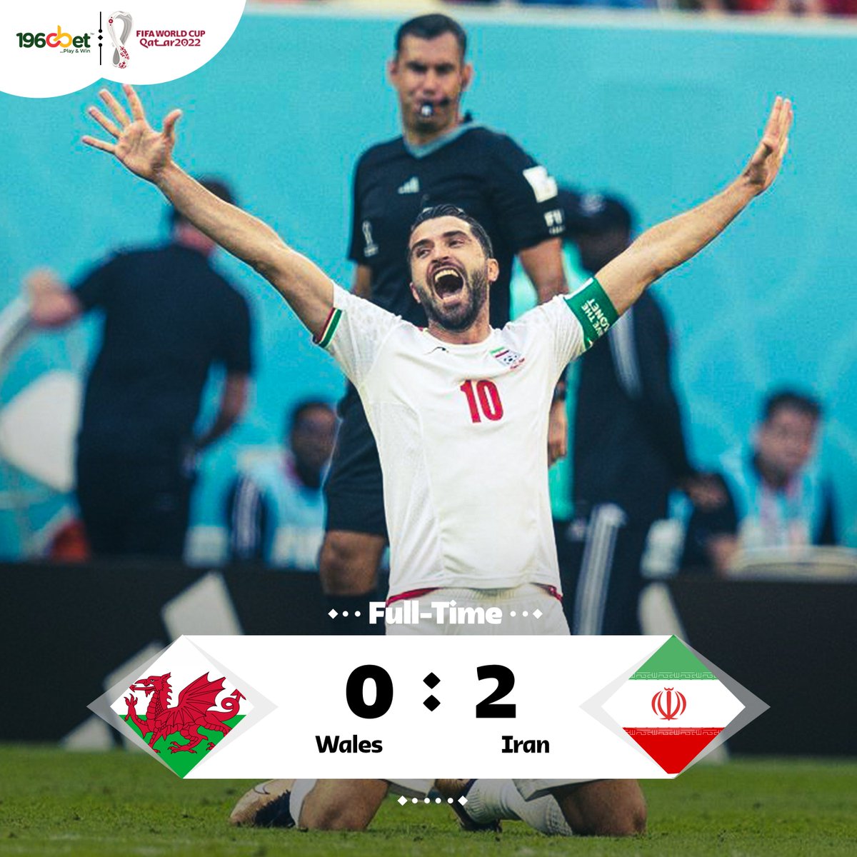 1960betng's tweet photo. Match day 5.
Iran left it very late to seal victory over Wales. 

Take advantage of the #fifaworldcup action and bet on the go! 

#Matchday #FIFAWorldCup #qualify #competition #1960bet #bestrewards #bestoptions #bestgames https://t.co/veMbxg9pMA