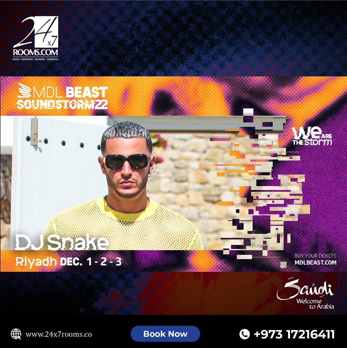 DJ Snake will perform LIVE at the biggest music festival of 2022. MDL BEAST SOUNDSTORM 22 is back in Saudi and you need to book your tickets right now!
#djsnake #mdlbeast #concert #saudiarabia🇸🇦 #dj_william_snake #mdlbeast2022 🌪️ #visitsaudi #riyadh #soundstorm2022 #mdlbeast2022