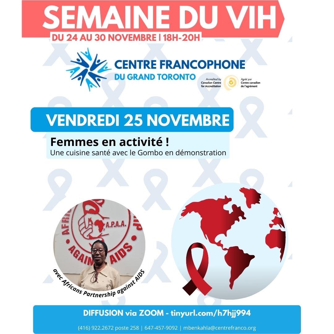 CentrefrancoT's tweet photo. ✅ℹ Semaine du VIH - Femmes en activité !
Une cuisine santé avec le Gombo en démonstration
📲 Lien de diffusion : https://t.co/NhWBfMmpYU
🎁Des cartes cadeaux seront à gagner lors de chaque atelier de la semaine 💖
#CFGTsemaineVIH_SIDA #WorldAIDSDay #HIV #SIDA https://t.co/eHGbMbJUu1