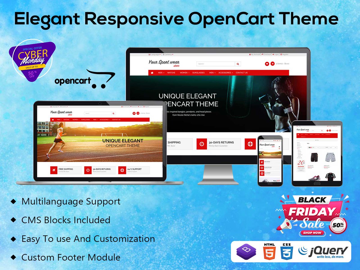 MultiStoreTheme's tweet photo. Create your own #Sportswebsite without touching a single line of code with this Elegant Multipurpose OpenCart Theme. It is easy to use and customize.
Get it Now: https://t.co/XNcEp8zkoX
#envato #themeforest #OpenCart #ecommercetheme #multipurposetheme #fashiontemplate #Webapp https://t.co/r43o4YijKc