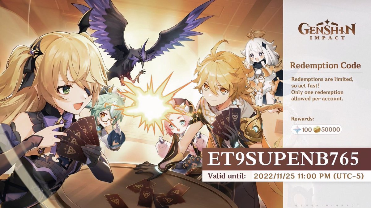 KrillSama__'s tweet photo. Here ya go! 🥳

Redeem code : https://t.co/MrWRO92fh8

1. SARAU6FNBNPV
2. NS8BD6EPS77Z
3. ET9SUPENB765

#Genshinlmpact https://t.co/QLs6fg1EzU