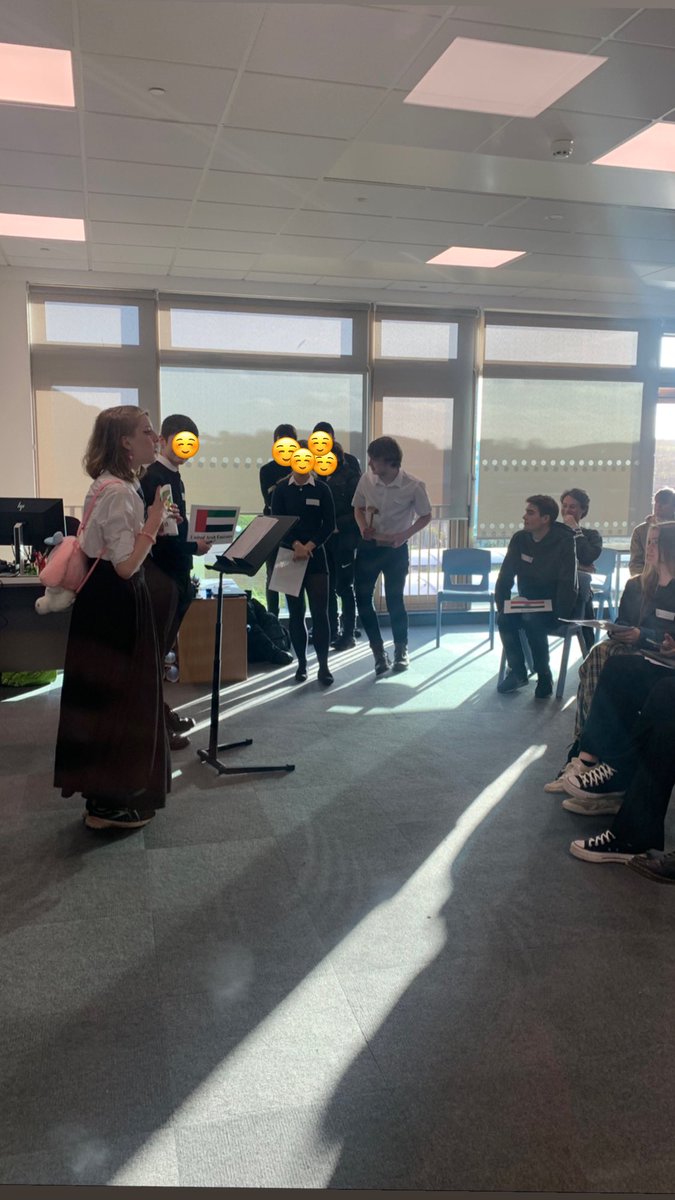 Jessie lobbying hard during lunch break <a href="/NorthBerwickHS/">North Berwick HS</a> #modelUN