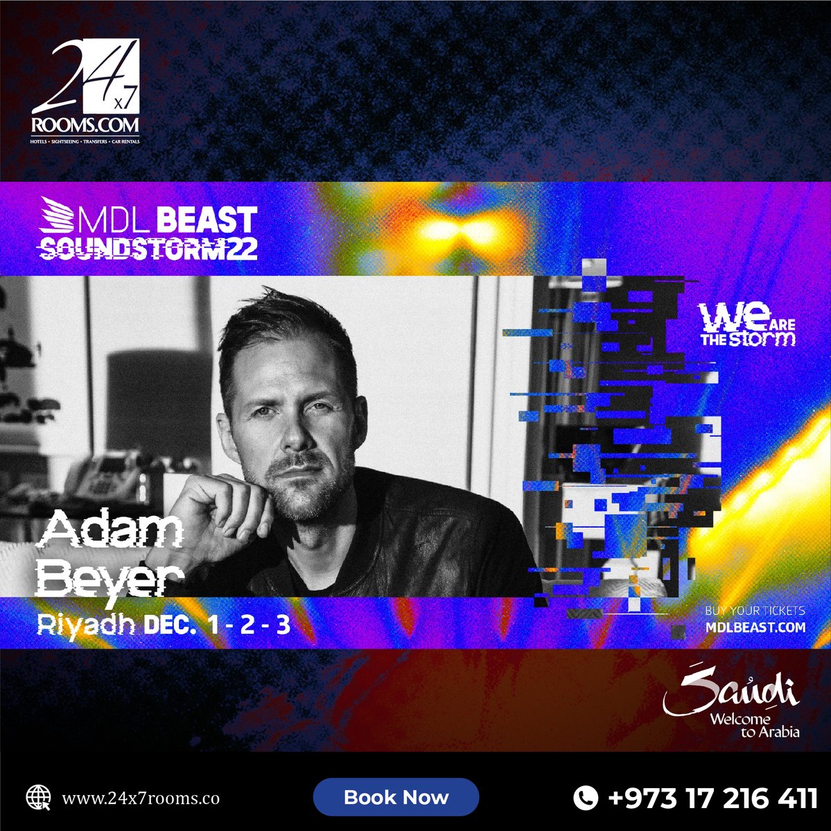Everyone’s favourite DJ, Adam Beyer will be present at MDL BEAST SOUNDSTORM in Riyadh this December. Book your tickets now
#adambeyer #djadambeyer #edm #musicfestivals #electronicmusicfestival #soundstorm2022 #drumcoderecords #djs #saudiarabia #mdlbeastsoundstorm #livemusic