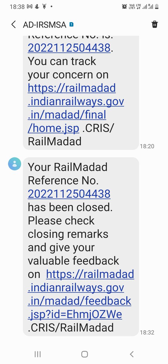 Romeshsahu1's tweet photo. @RailwaySeva This is pathetic. No one came to see  fault, obviously problem not resolved, 139 customer care not picking up call and I got the message complaint is resolved. How ? @RailMinIndia https://t.co/re3A6XRSXD