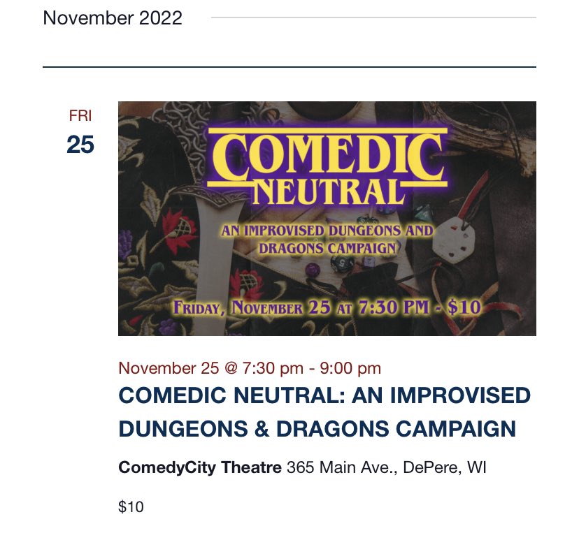Tonight is the night!  If anyone is in North East Wisconsin and wants to watch our silly little game

#DnD #GreenBay #Theater #Comedy