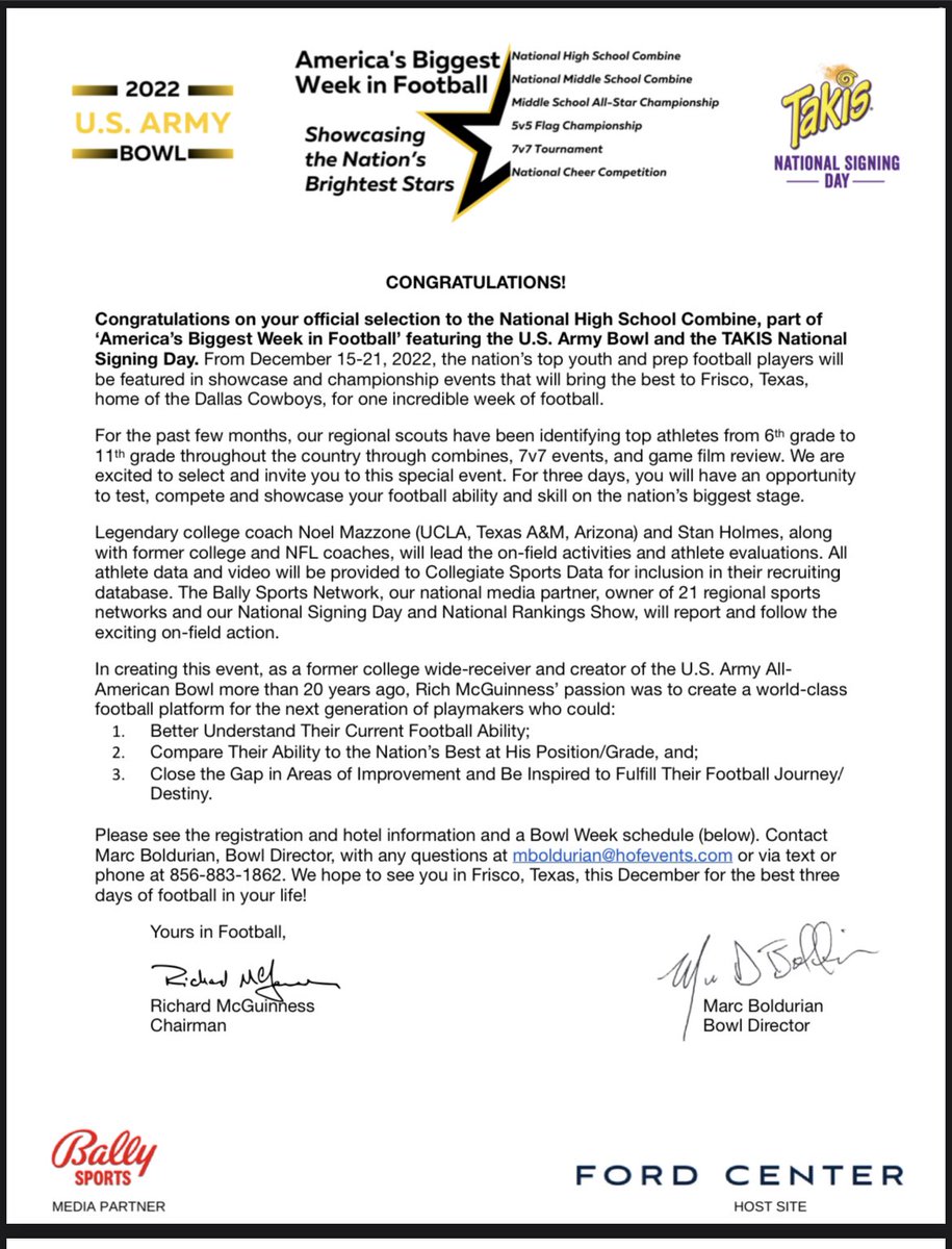 Rhett Richardson (@rhettjr10) on Twitter photo Thank you for the invite.
@usarmybowl <a href="/HB_WildcatFB/">Har-Ber Wildcat Football</a> @coachkeith_1k <a href="/ChrisDWood72/">chris wood</a> <a href="/BenjiMahan/">Benji Mahan</a> Thank you for the invite.
@usarmybowl <a href="/HB_WildcatFB/">Har-Ber Wildcat Football</a> @coachkeith_1k <a href="/ChrisDWood72/">chris wood</a> <a href="/BenjiMahan/">Benji Mahan</a>