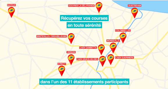 LPNews_NDIE's tweet photo. Cora s'associe au groupe #LaPoste pour déployer 11 nouveaux points de retrait dans la région Caennaise. Les commandes https://t.co/UGvZiU2ioG à à #Ouistreham, #Douvres, #Bayeux, #BrettevillelOrgueilleuse, #Évrecy, #Verson, #Caen, #Gambetta, #Mondeville, et #Colombelles. https://t.co/y5etkJICqG