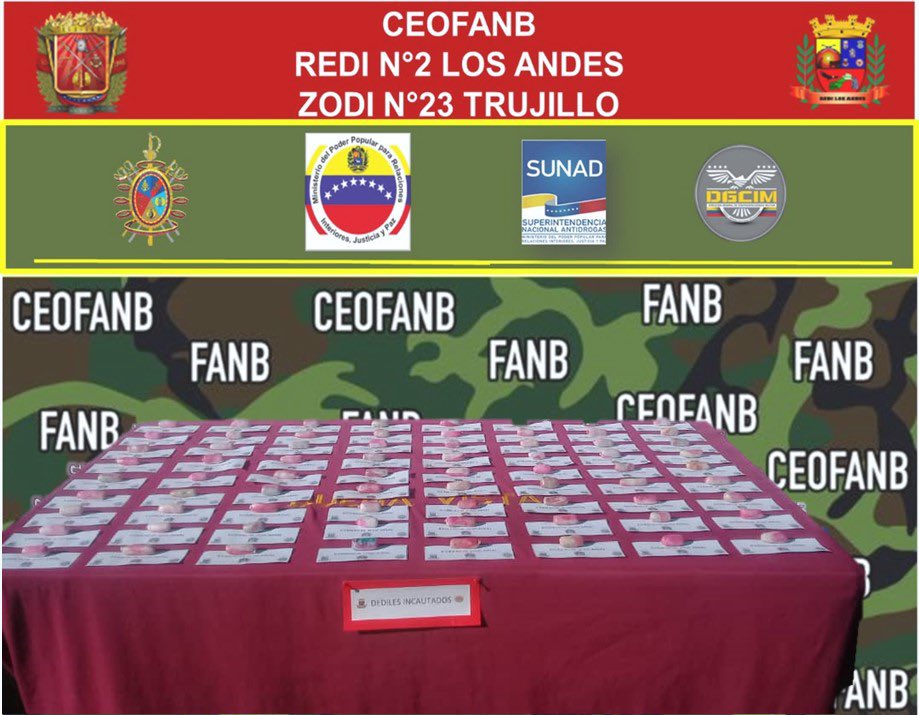 Redi_andes's tweet photo. #25Nov || FANB en lucha frontal contra el narcotráfico, en el PAC Buena Vista del estado Trujillo, detienen a ciudadano con más de 1 Kg de cocaína. No pasarán drogas por nuestro territorio. https://t.co/j4oLQBdW8i