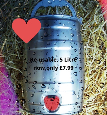No Storage?  No Problem!  Reusable 5 Litre Kegs now only £7.99.  Prime, serve, reuse. 😳 🤔 🍺    .
