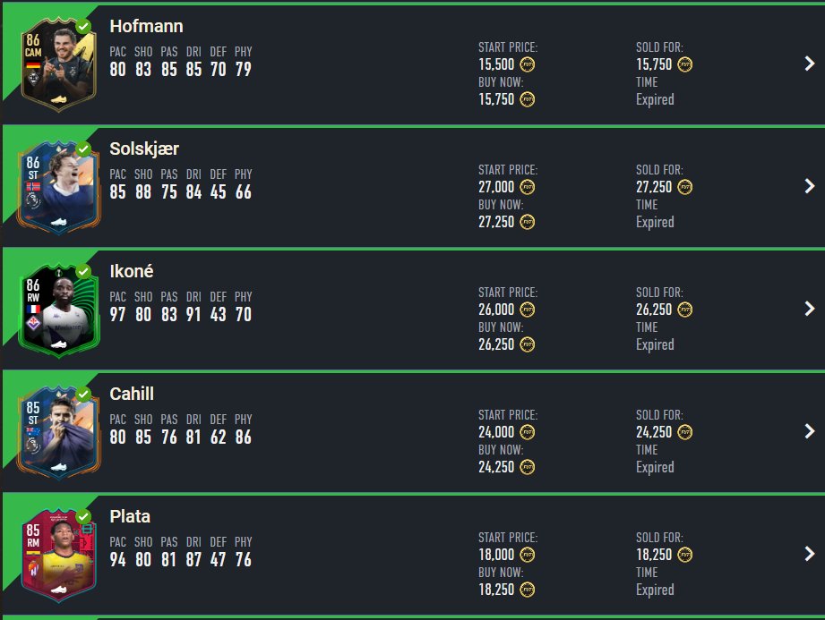 LionFut's tweet photo. Here are the sales from the night/morning 👇🏼

ÜV is working really well today.

Hopefully we'll get some new ÜV cards later when the promo drops.

#FIFA23 #FUT #FUT23 #ÜV https://t.co/Awi0e5XKPY