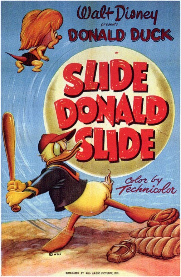 FactsOfDisney's tweet photo. This day in #Disney history:

The short Slide Donald Slide premieres on November 25, 1949. The short features Donald Duck listening to the #WorldSeries fighting with Spike the Bee who wants to listen to classic music. Spike the Bee is now featured I #Epcot. 

#DisneyFunFacts https://t.co/31wzvLtyxt