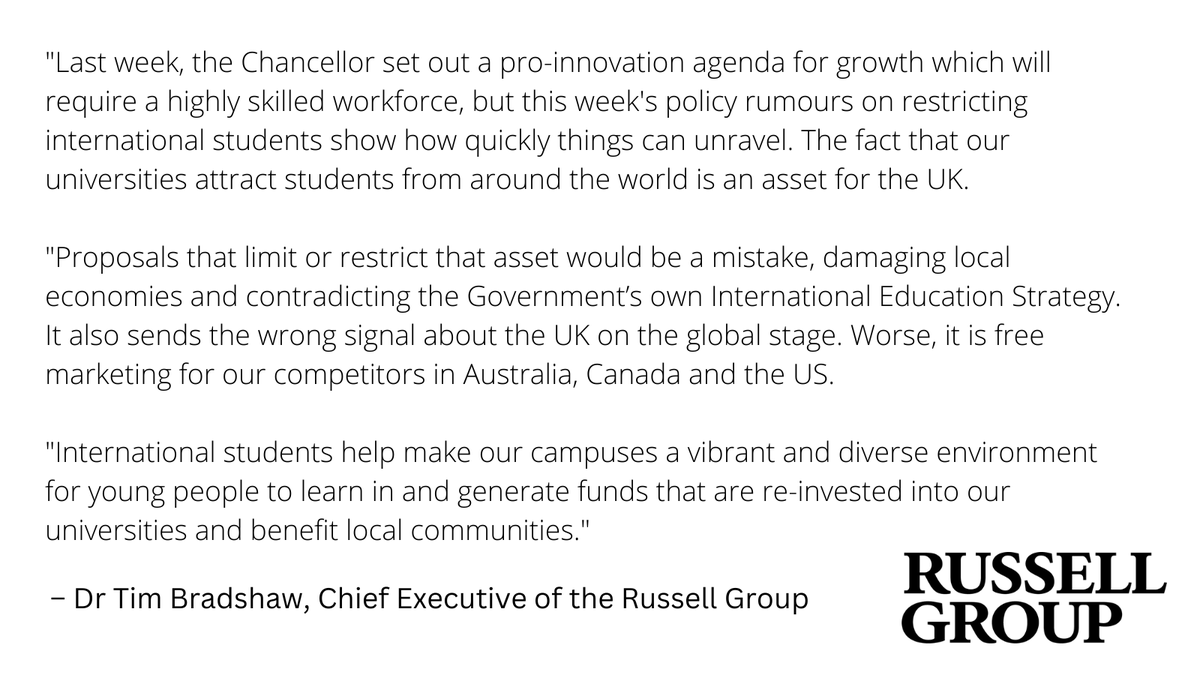 Russell Group tweet media