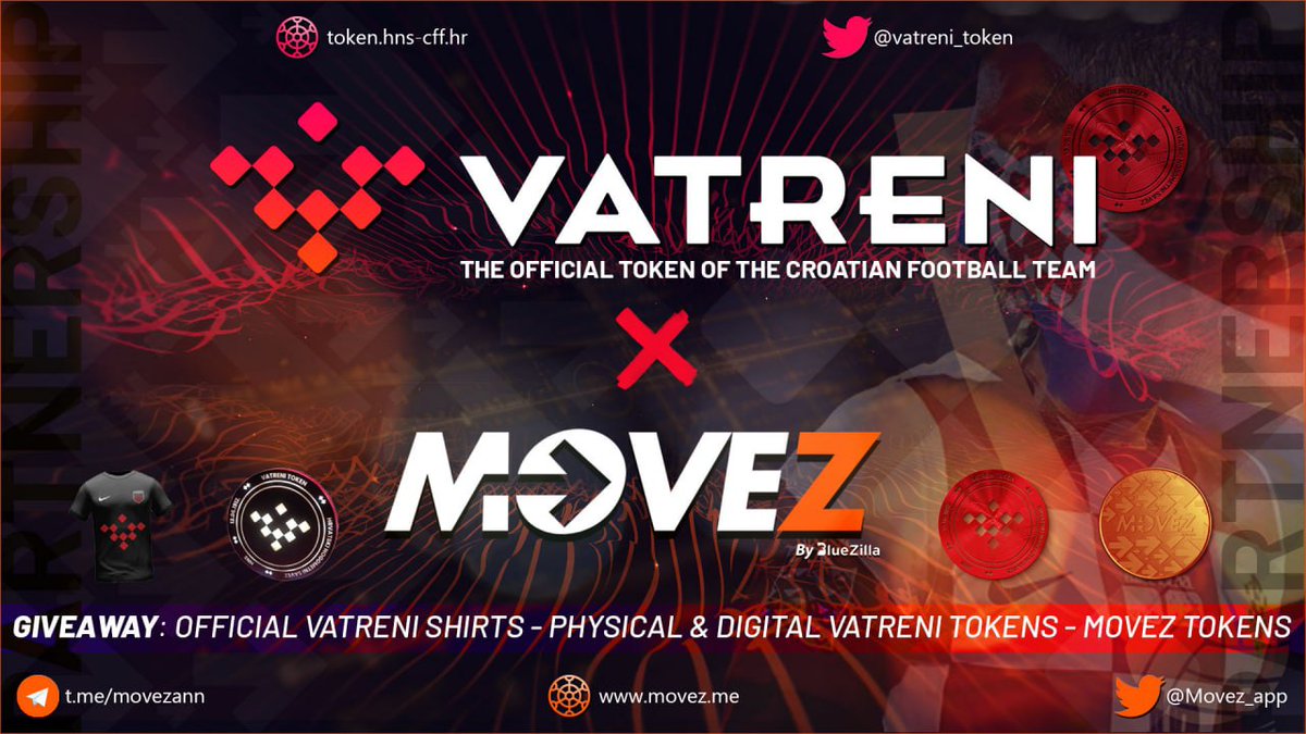 🎁You can still join the #MoveZ X #Vatreni giveaway! Don't miss it!🤩 ➡️app.viralsweep.com/sweeps/full/71… ⚽️ @vatreni_token, the official token of the Croatian national football team, is now on Telegram. Join the chat (English) and show your support! ➡️t.me/VATRENI_Croati… #WC2022