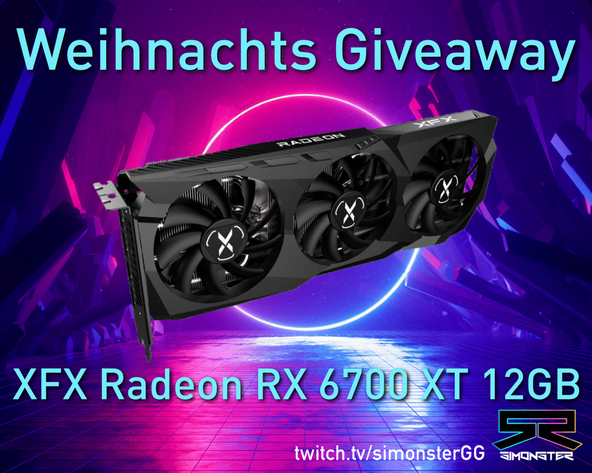 Pünktlich zu #Weihnachten und als Abschluss eines aufregenden Jahres gibt es nochmal ein Schmankerl für euch! 

Gewinnt eine <a href="/AMD_Deutschland/">AMD Deutschland</a> RX6700 XT von <a href="/XFX_PlayHard/">XFX (Official)</a> - mehr Infos dazu...

⬇️⬇️⬇️

gheed.com/giveaways/g-L9…

#giveaway #GiveawayAlert #twitch #twitchde #twitchtv