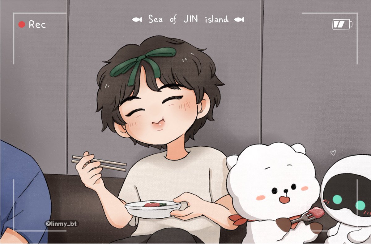 「Sea of JIN island #JIN #RJ #Wooteo #BTS 」|🐟Linmy(slow)🐟のイラスト