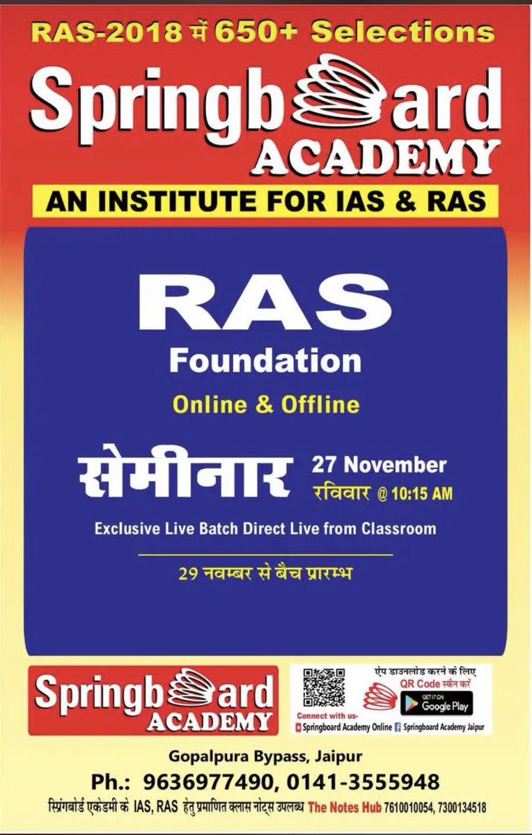 VijayLalasar's tweet photo. New RAS foundation batch !!

Seminar : 27 Nov 2022 @ 10:15 AM

Batch : 29 Nov 2022 https://t.co/DJIGbqhgoi