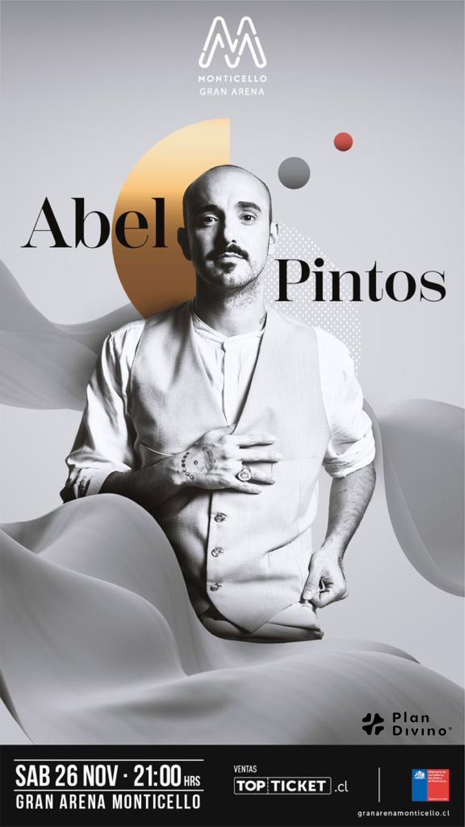 AbelPintos's tweet photo. ¡Buenas! Estoy en Santiago de Chile para cantar esta noche invitado de mi querida @franciscamusic en su gran concierto en el Movistar Arena. Y mañana, aquí a unos kilómetros, en @granmonticello nos reencontramos con mi público después de mucho tiempo: ¡Me siento feliz! ♥️ https://t.co/fZfHDuMP3H