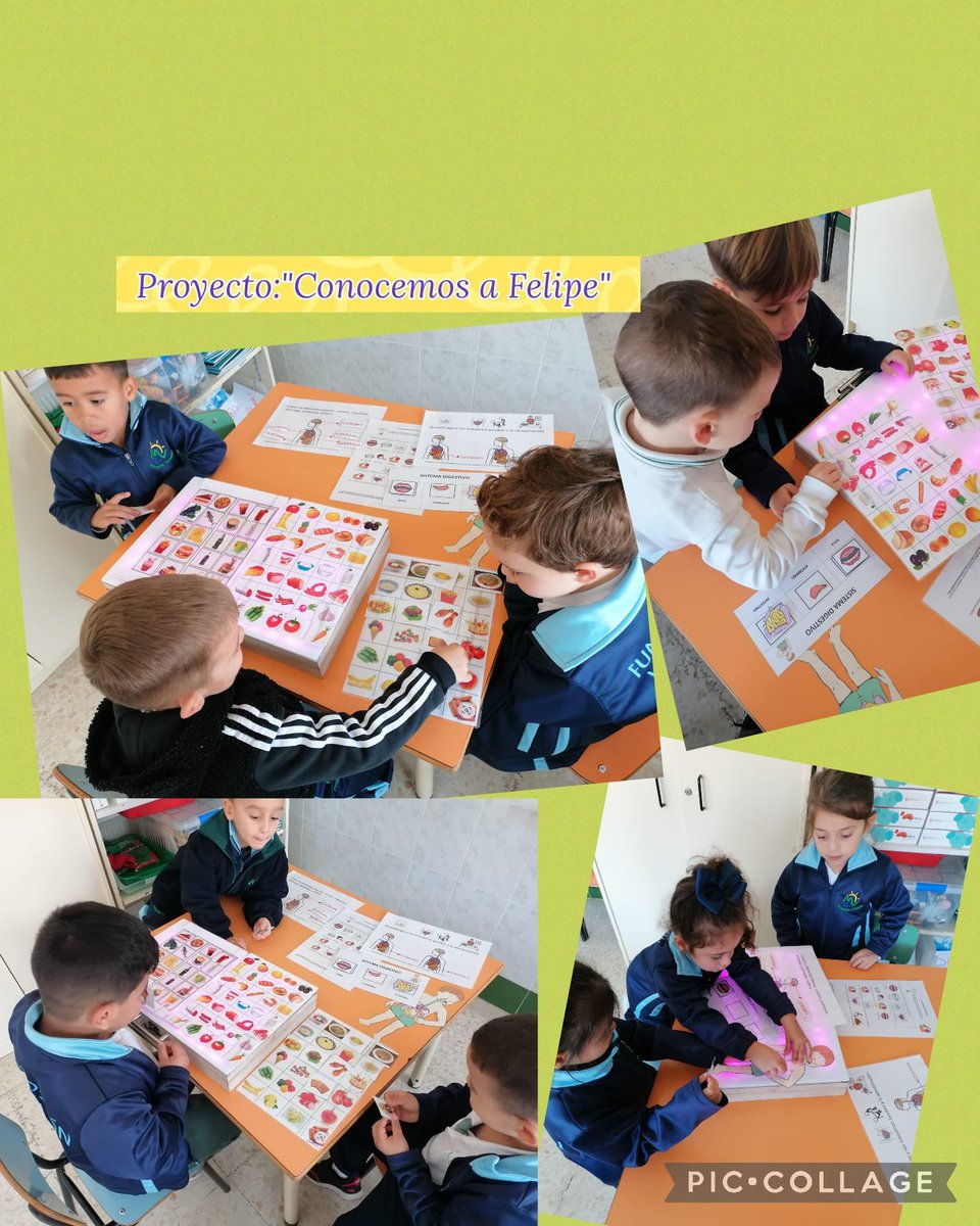 Avanzamos en nuestro proyecto de Salud y bienestar:"Conocemos a Felipe", en Infantil y el aula  Específica con  taller de dominó para profundizar sobre los alimentos saludables, sus beneficios para nuestra salud y la importacia de los mismos🍍🍉🍌🥑🥦🥙🥗. #colegiosdioceanos