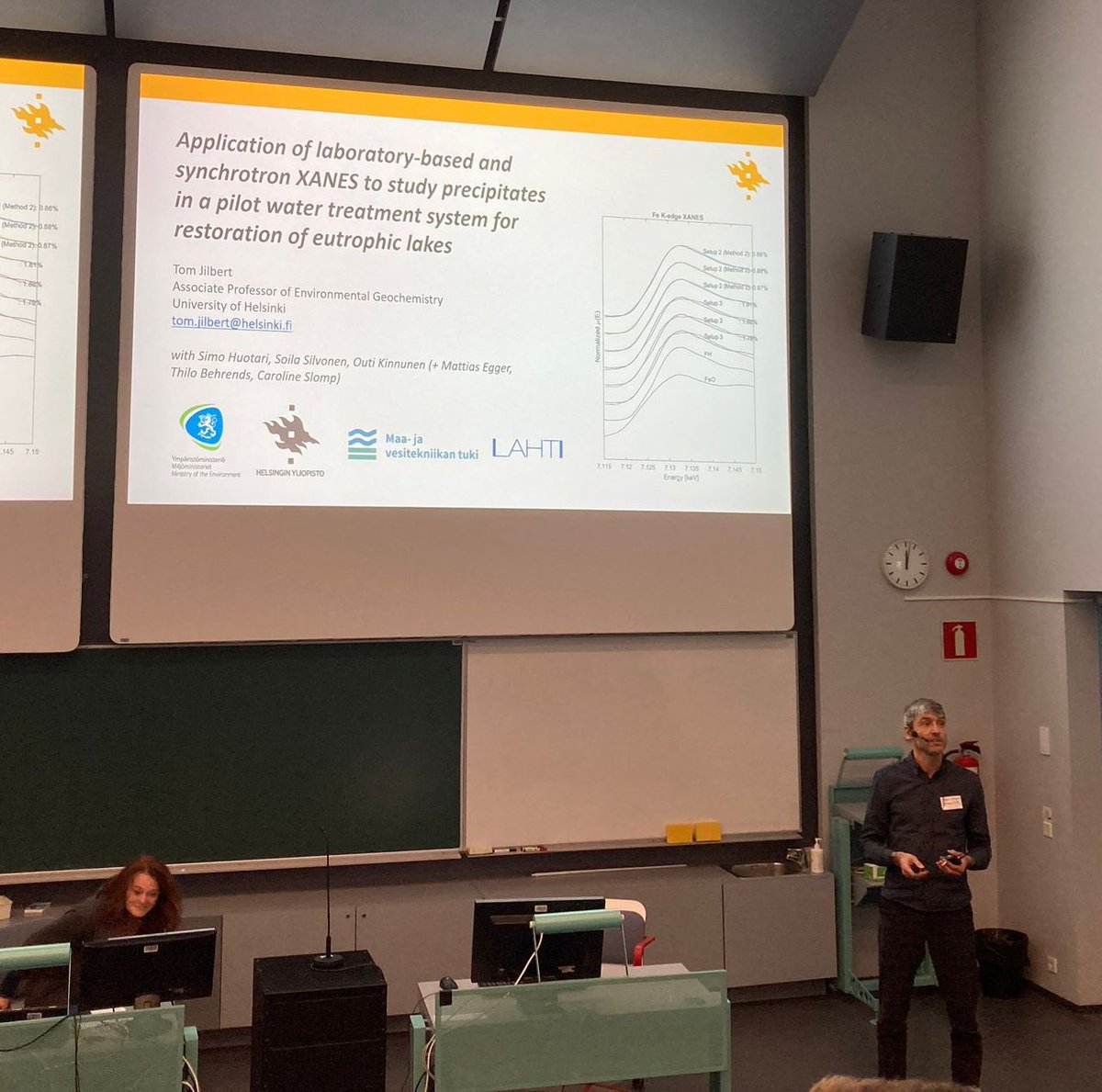 Our @KumpulaScience Center for @xspectroscopy organized a great workshop on lab-scale #XAS techniques. Thanks for the invite to present our work on coupled Fe-P dynamics in #lakerestoration applications (also showed some archive Baltic sediment data 😀 @CarolineSlomp @oceanegger)