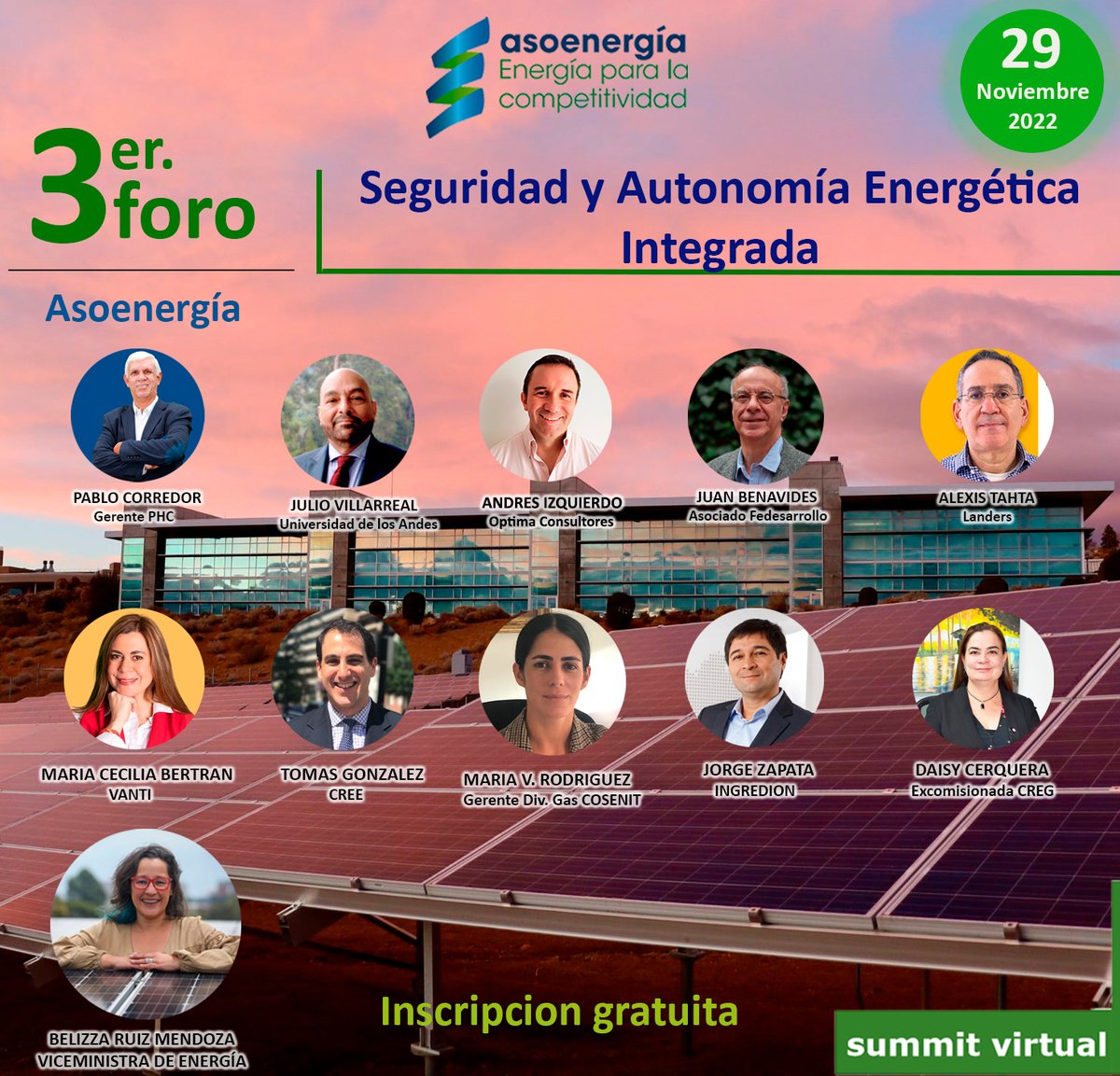 asoenergia's tweet photo. ¡Mañana! no te pierdas el #foroasoenergia Seguridad y autonomía energética integrada
🗓️29 d nov
⌚️8am
Inscríbete gratis https://t.co/pq9oOq5NcC
@MinEnergiaCo @comisioncreg @UPMEOficial @PHC_Servicios @Uniandes @Optima_Consult @Fedesarrollo @grupovanti @COSENIT @Ingredion @tomasge https://t.co/6hk5PArgc7