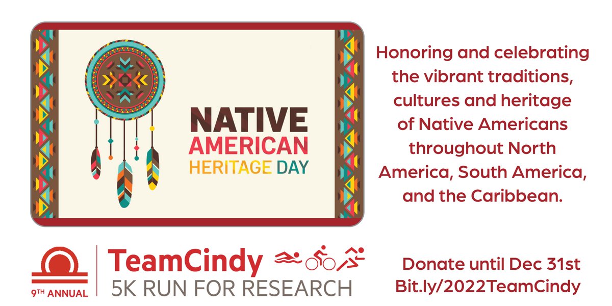 This #NativeAmericanHeritageDay learn more: reach out to local tribes, a local Natural History Museum, or the <a href="/SmithsonianNMAI/">National Museum of the American Indian</a> -- Help us fund more #Brain #Aneurysm #research Grants with the <a href="/BAFOUND/">Brain Aneurysm Foundation</a>! Donate until Dec 31 Bit.ly/2022TeamCindy In Partnership with <a href="/MountSinaiNYC/">Mount Sinai Health System</a>