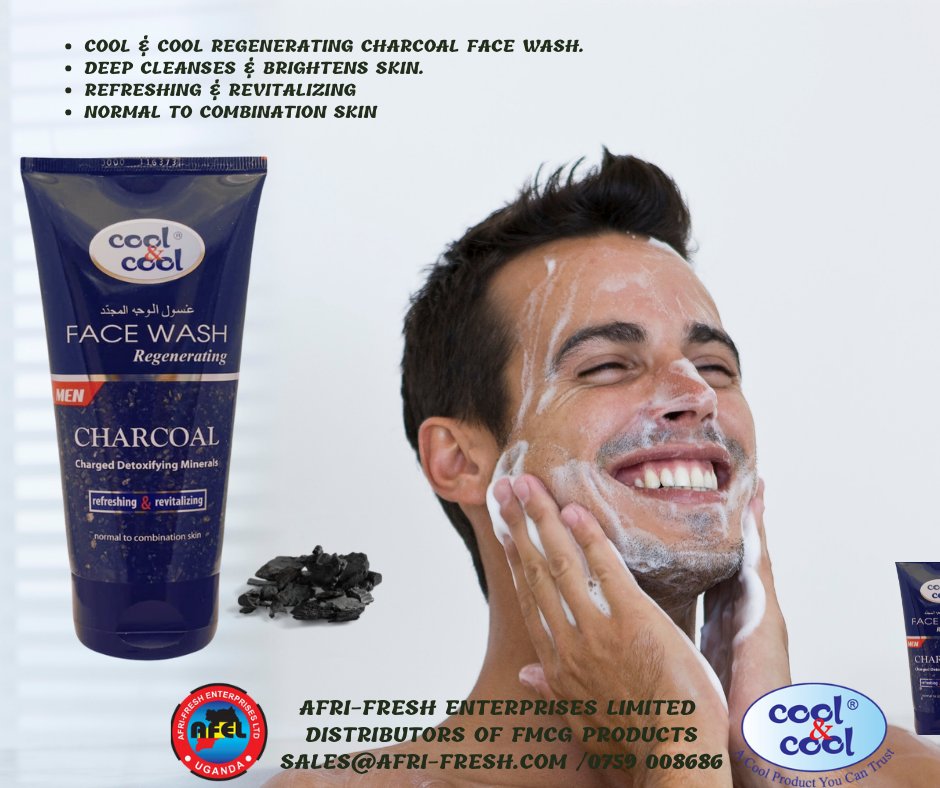 COOL & COOL CHARCOAL FACE WASH FOR MEN
Available in all supermarket across Uganda.
#cool&cool #facewash #charcoal #coolandcooluganda #charcoalfacewash #facewashuganda #150ml #skincare #fmcg #afelug